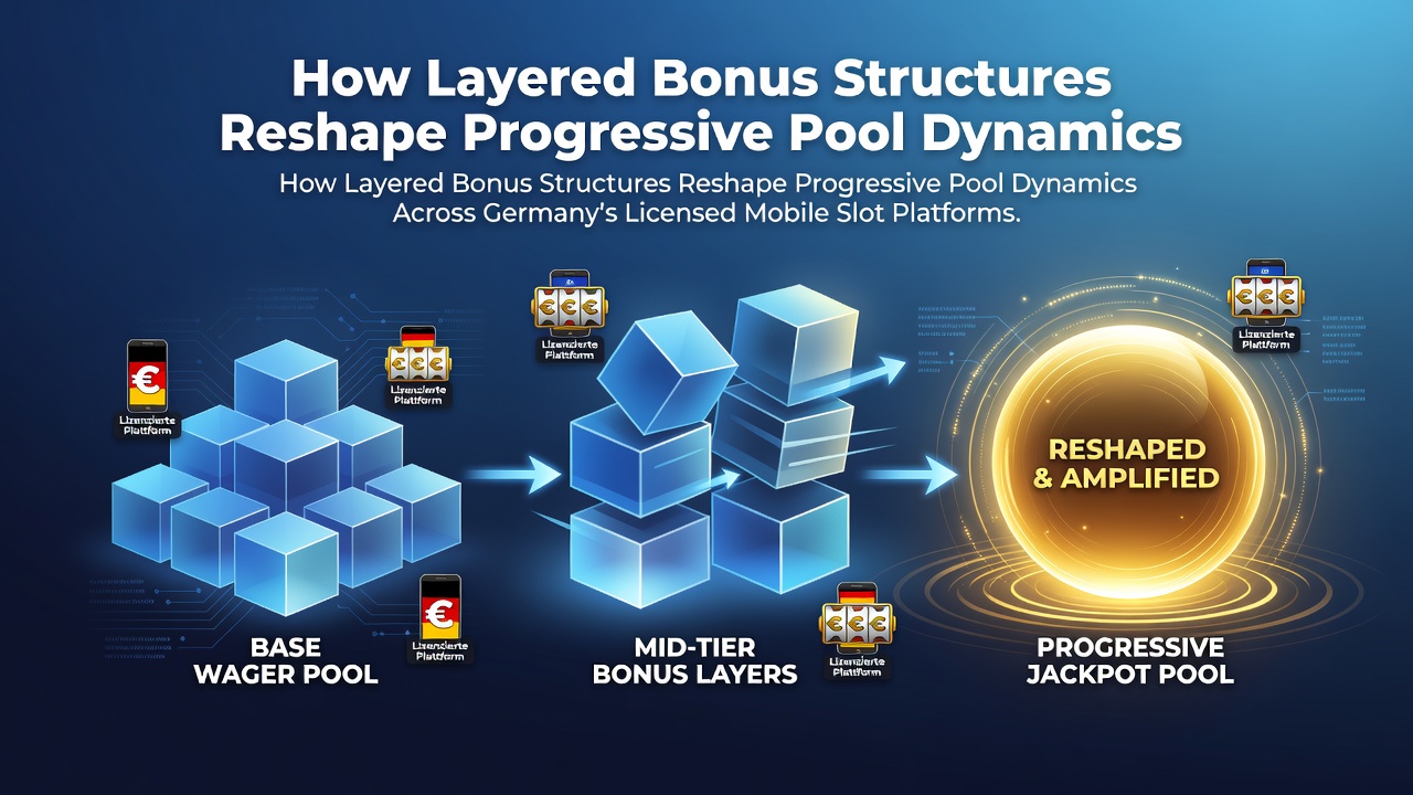 Illustration der Integration geschichteter Boni in progressive Slot-Pools auf mobilen Plattformen in Deutschland